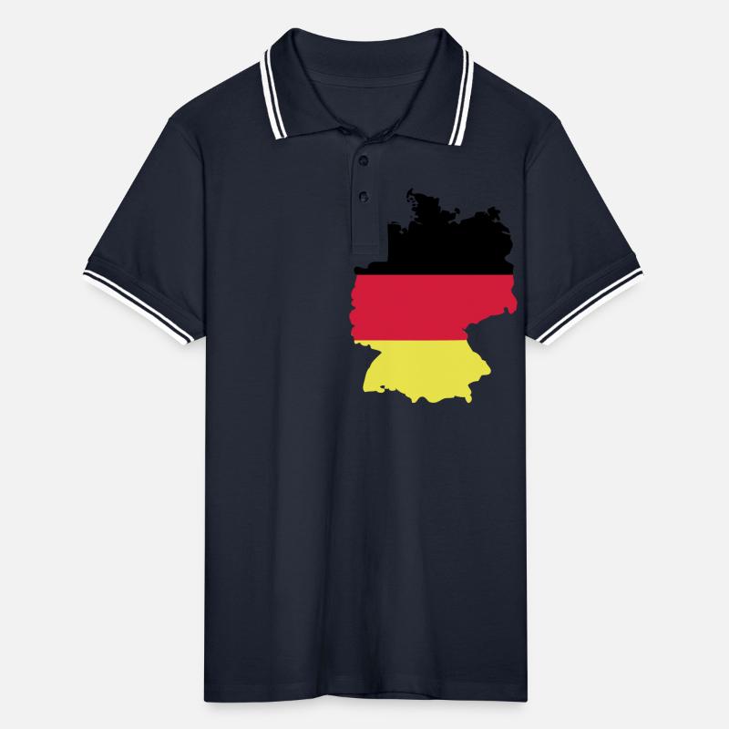 Germany, outlined, shade, outline, Germany, Men's Tipped Polo Shirt