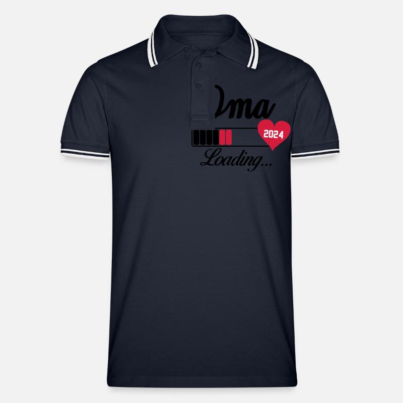 oma loading 2024 - Männer Tipped Poloshirt - Navy/Weiß