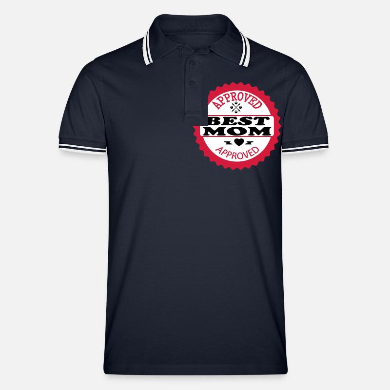 BEWÄHRTE BESTE MUTTER - Männer Tipped Poloshirt - Navy/Weiß