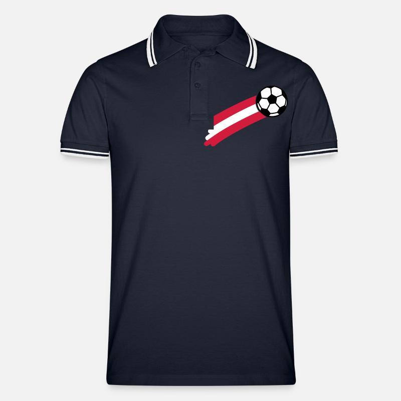 austria flag - Männer Tipped Poloshirt - Navy/Weiß