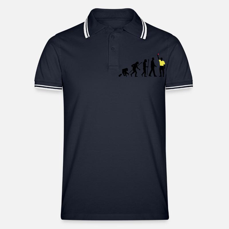 Evolution Schiedsrichter - Männer Tipped Poloshirt - Navy/Weiß