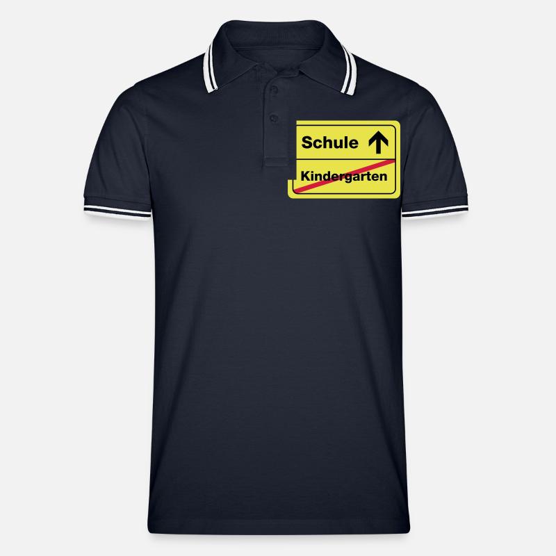 schule , kindergarten - Männer Tipped Poloshirt - Navy/Weiß