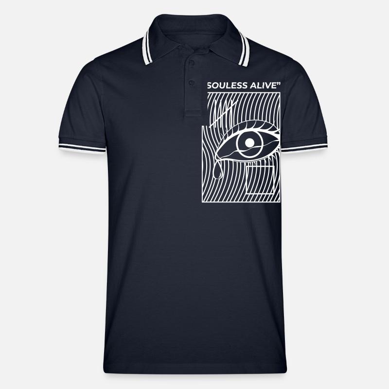 Souless Alive - Men's Tipped Polo Shirt - navy/white
