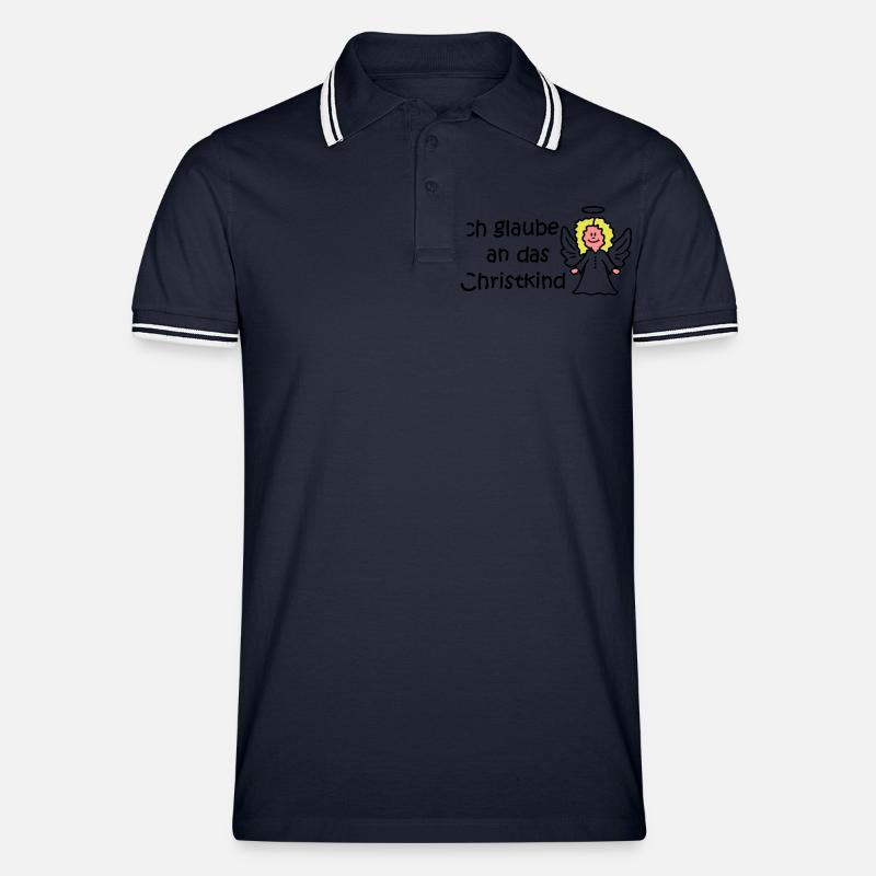 Ich glaube an das Christkind - Männer Tipped Poloshirt - Navy/Weiß
