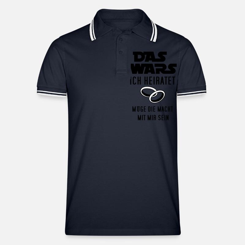 das wars - ich heiratet - Männer Tipped Poloshirt - Navy/Weiß