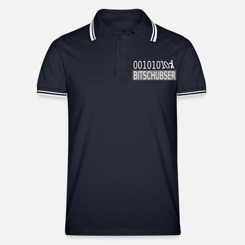 Bitschubser - Männer Tipped Poloshirt - Navy/Weiß