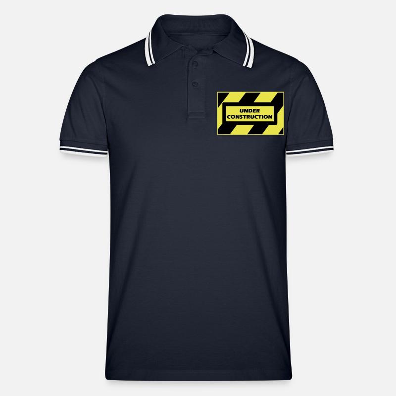 under_construction - Männer Tipped Poloshirt - Navy/Weiß