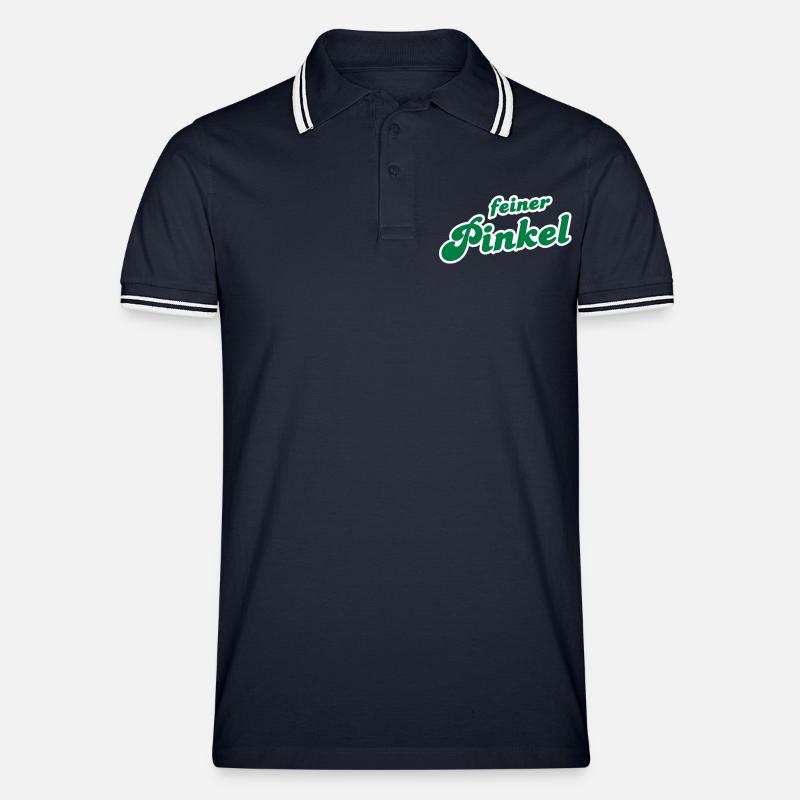 feiner Pinkel (2c) - Männer Tipped Poloshirt - Navy/Weiß