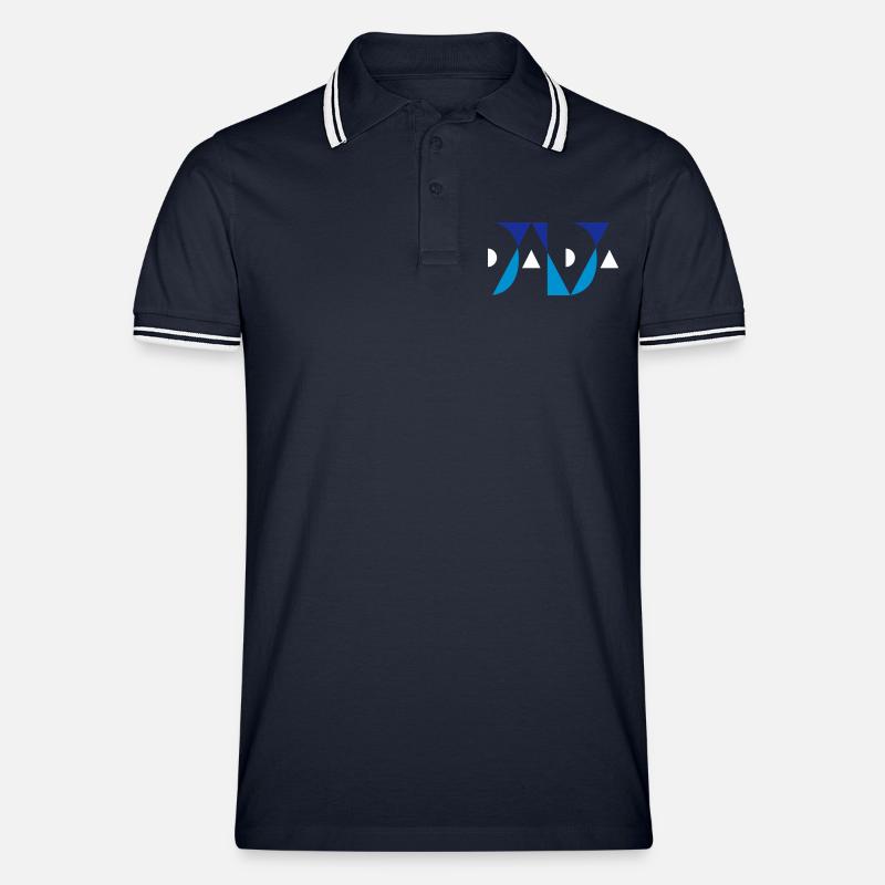 DADA mit Farbauswahl - Männer Tipped Poloshirt - Navy/Weiß