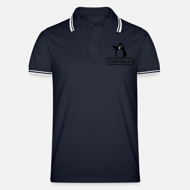 cool down - Männer Tipped Poloshirt - Navy/Weiß