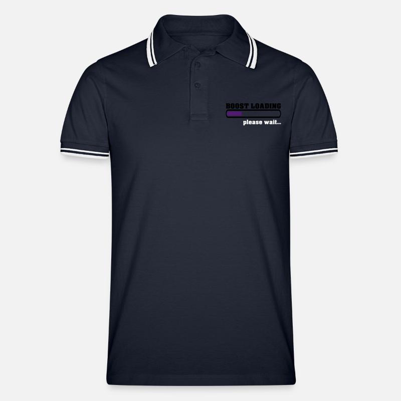 Boost Loading Please Wait - Männer Tipped Poloshirt - Navy/Weiß