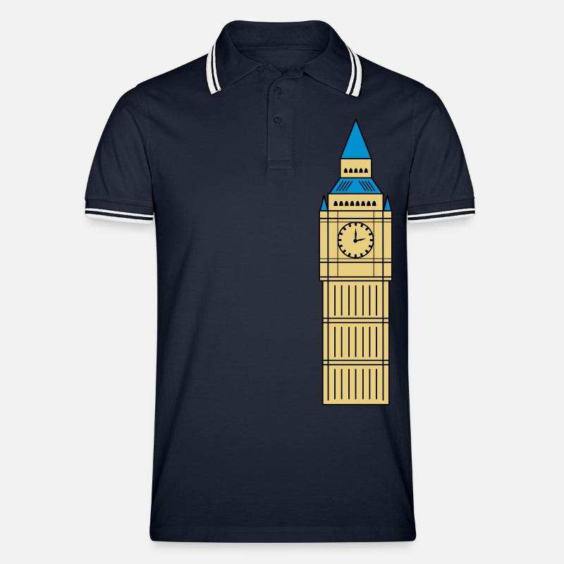big ben design - Männer Tipped Poloshirt - Navy/Weiß