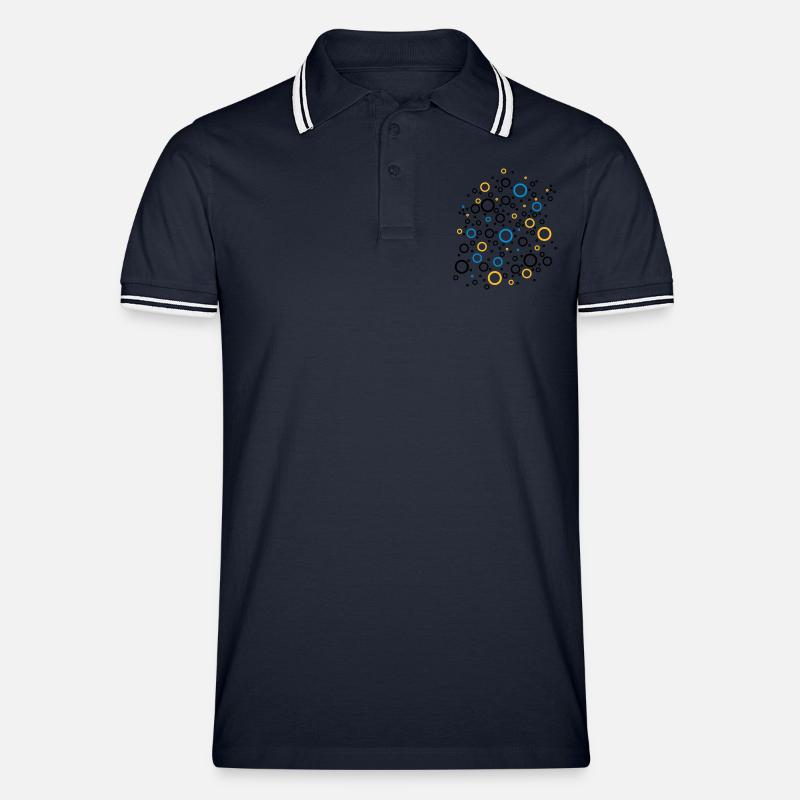 Colour Bubbles - Männer Tipped Poloshirt - Navy/Weiß