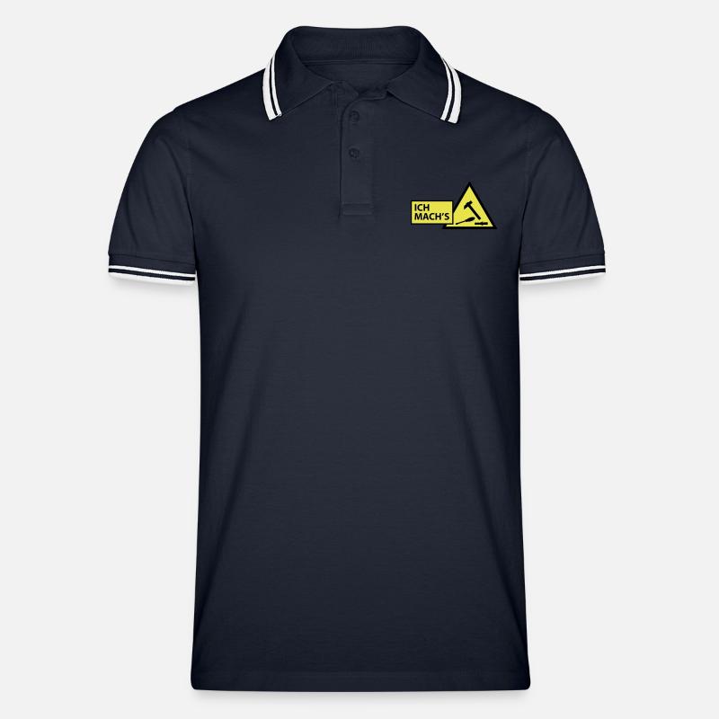 (ichmachs_handwerker) - Männer Tipped Poloshirt - Navy/Weiß