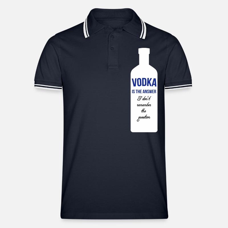 Vodka is the Answer - Männer Tipped Poloshirt - Navy/Weiß