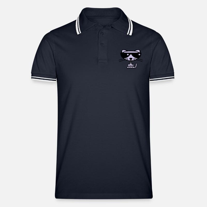 Cool Cat (couleur) - Polo tipped Homme - marine/blanc