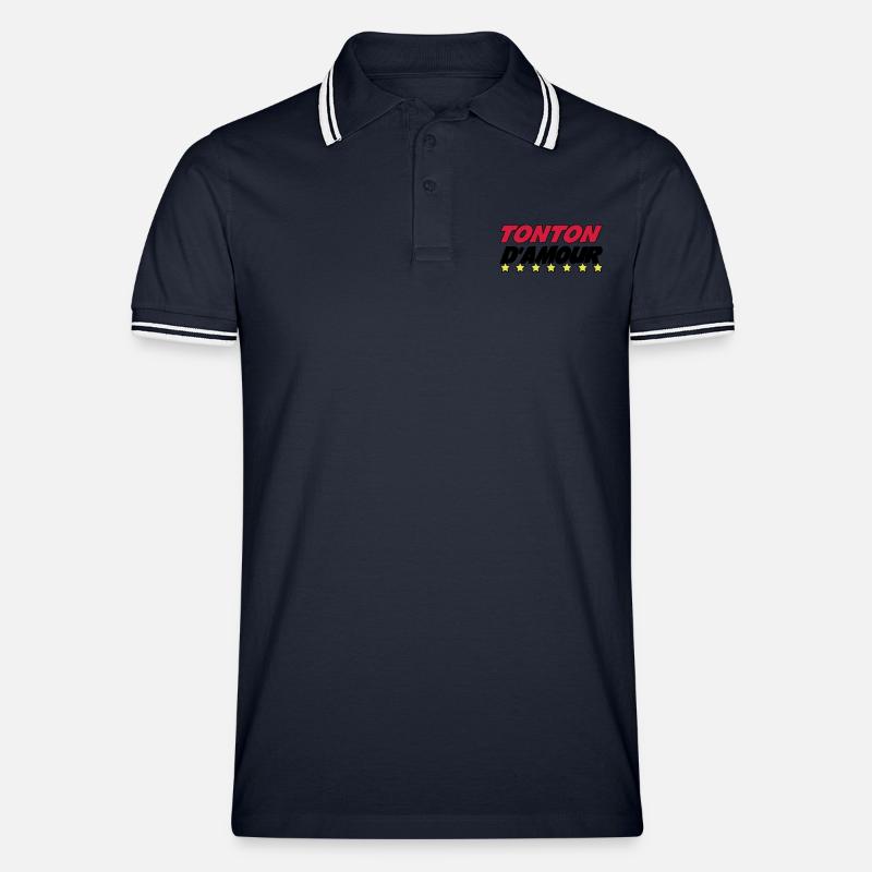 Onkel der Liebe - Männer Tipped Poloshirt - Navy/Weiß