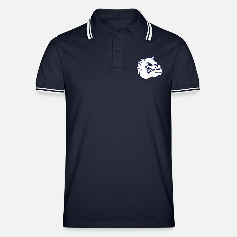 Hund - Männer Tipped Poloshirt - Navy/Weiß