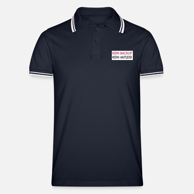 Backup - Männer Tipped Poloshirt - Navy/Weiß