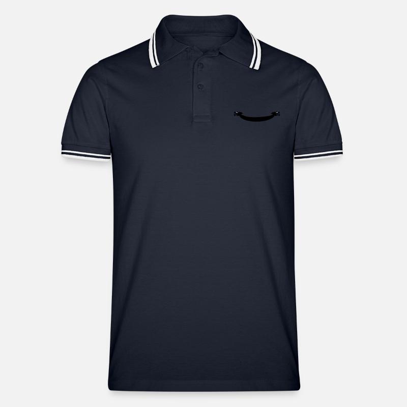 Drachenboot Drachenköpfe 2c - Männer Tipped Poloshirt - Navy/Weiß