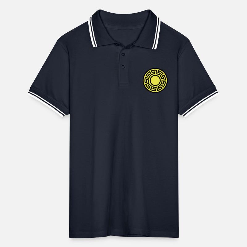 Disk Pattern Men's Tipped Polo Shirt