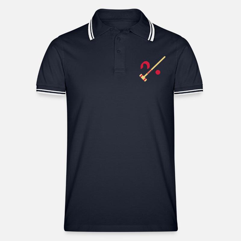 Krocket - Männer Tipped Poloshirt - Navy/Weiß