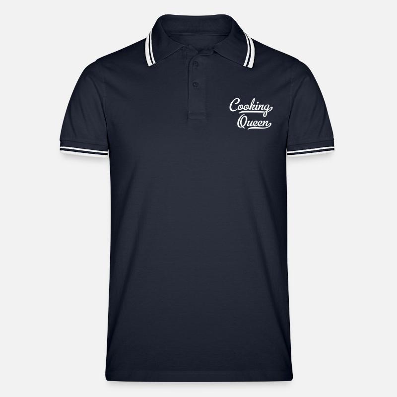 kochen - Männer Tipped Poloshirt - Navy/Weiß