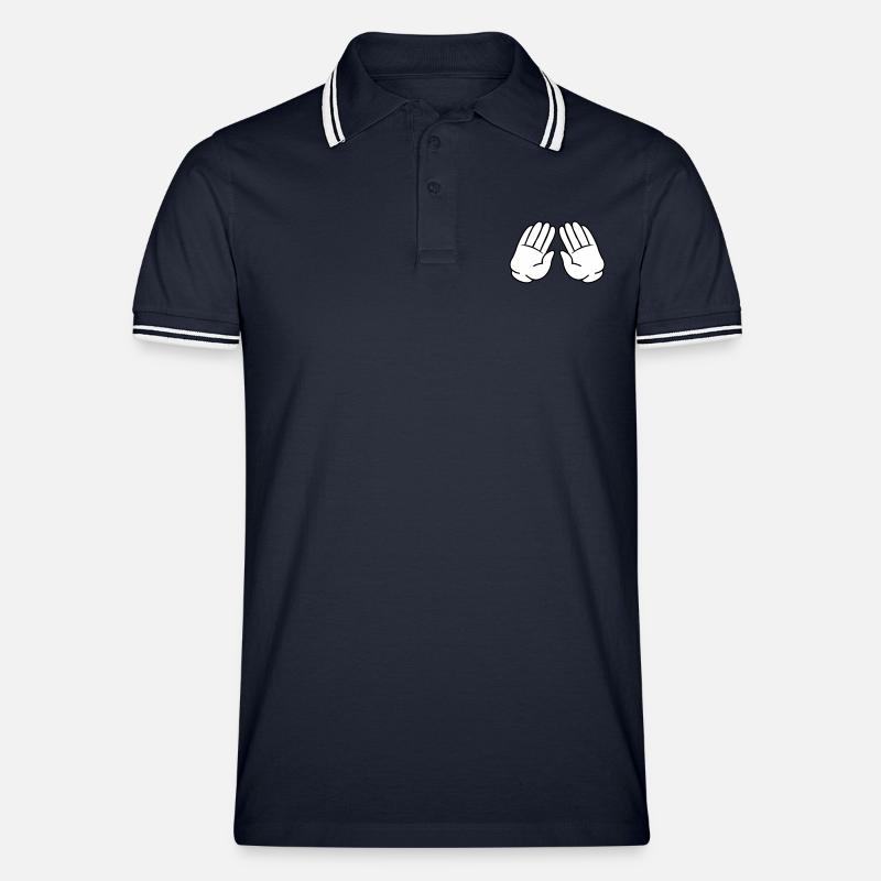 comic hände 02 - Männer Tipped Poloshirt - Navy/Weiß