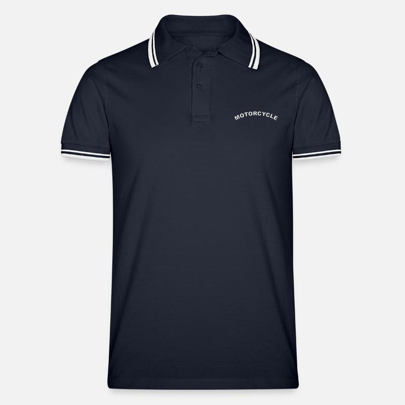 motorcycle - Männer Tipped Poloshirt - Navy/Weiß