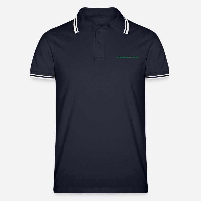 Dackelkarawane - Männer Tipped Poloshirt - Navy/Weiß