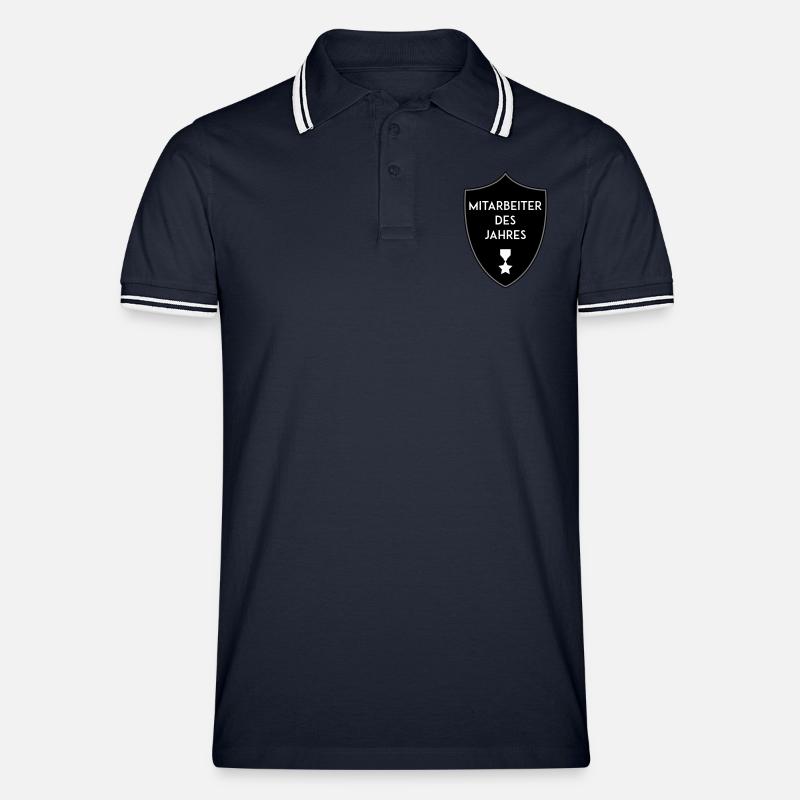 MITARBEITER DES JAHRES - Männer Tipped Poloshirt - Navy/Weiß