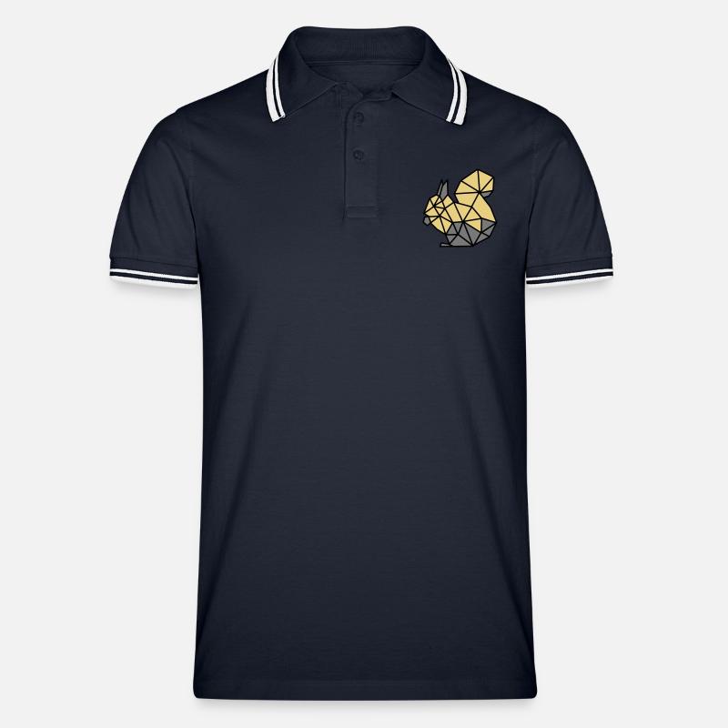 EICHHÖRNCHEN - Männer Tipped Poloshirt - Navy/Weiß