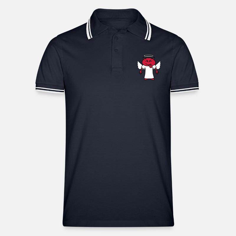 Cheeky Devil - Männer Tipped Poloshirt - Navy/Weiß