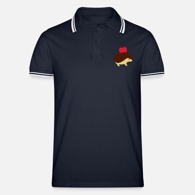 Igel - Männer Tipped Poloshirt - Navy/Weiß