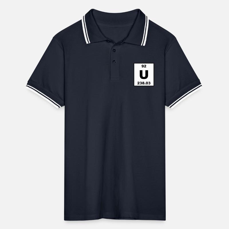 Uranium (U) (element 92) Men's Tipped Polo Shirt