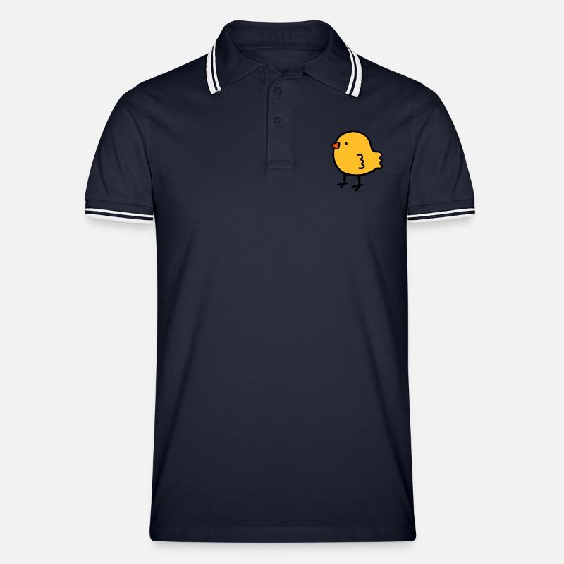 Küken - Männer Tipped Poloshirt - Navy/Weiß