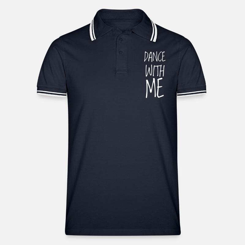 dance with me - Männer Tipped Poloshirt - Navy/Weiß