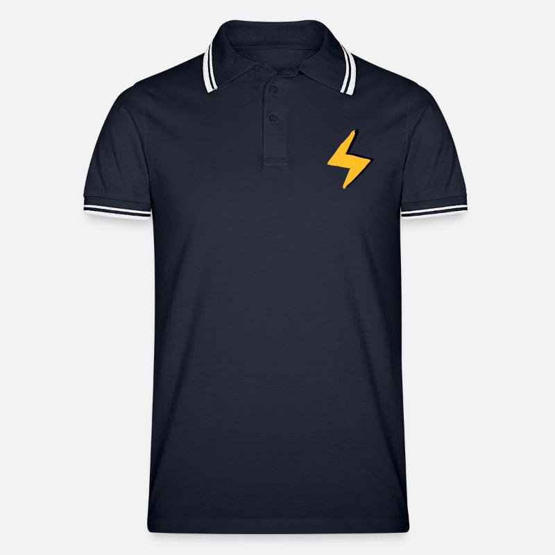 Blitz mit Superkräften - Kostüm - Männer Tipped Poloshirt - Navy/Weiß