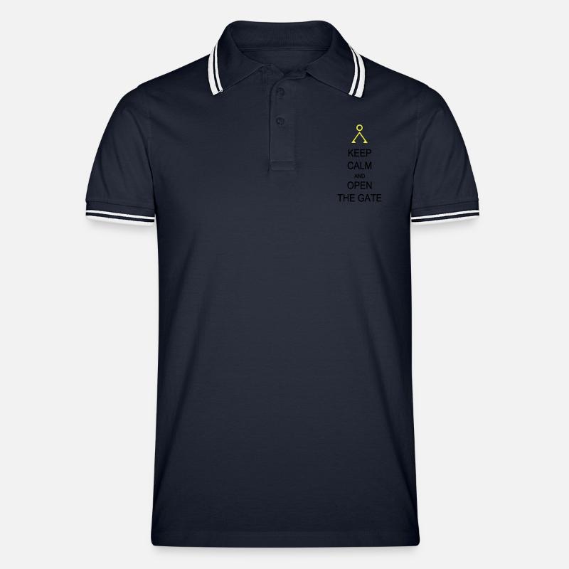 Öffnen Sie das Tor - Männer Tipped Poloshirt - Navy/Weiß