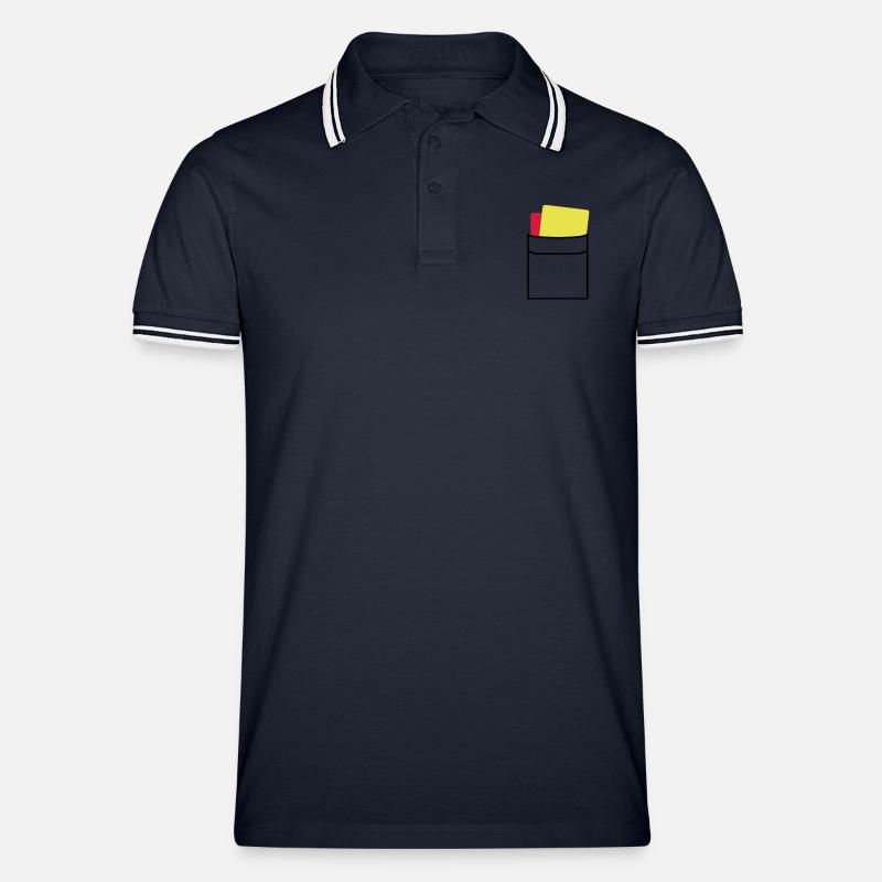 tasche_schiedsrichter_f3 - Männer Tipped Poloshirt - Navy/Weiß