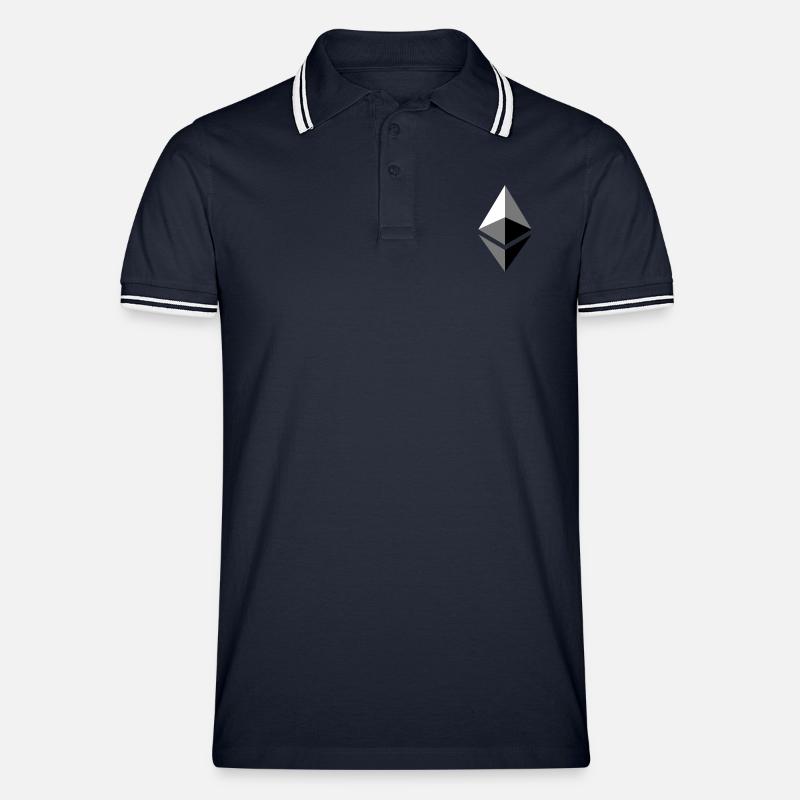 etherium ether ETH - Men's Tipped Polo Shirt - navy/white