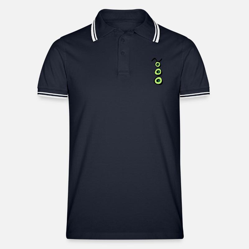tentakel_p - Männer Tipped Poloshirt - Navy/Weiß