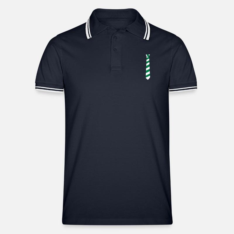 krawatte_7__f2 - Männer Tipped Poloshirt - Navy/Weiß
