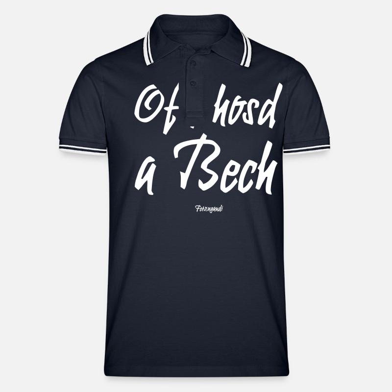 Ofd hosd a Bech - Männer Tipped Poloshirt - Navy/Weiß