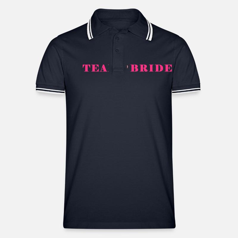 team bride - Männer Tipped Poloshirt - Navy/Weiß