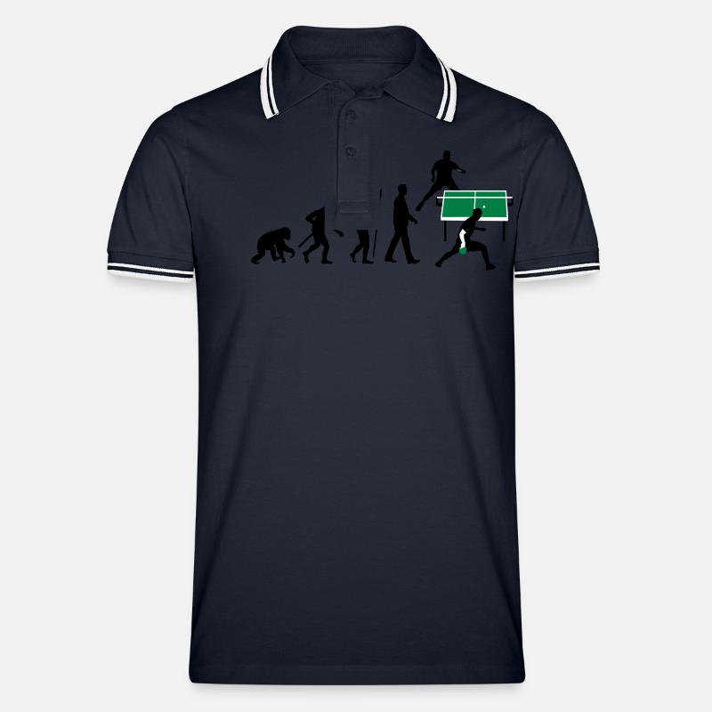 evolution_tischtennisspieler_112012_a_3c - Männer Tipped Poloshirt - Navy/Weiß