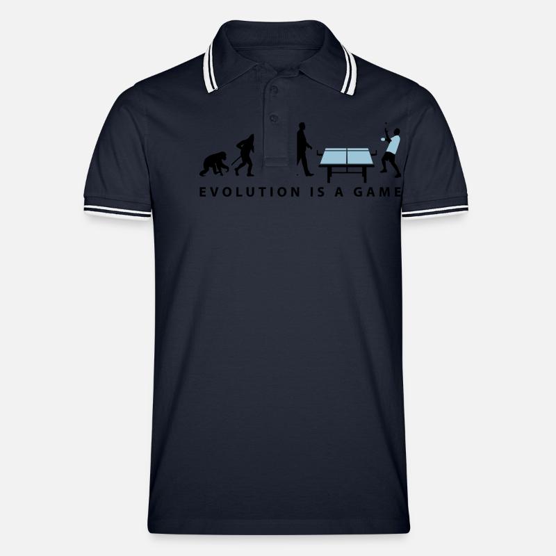 evolution_table_tennis_072012_c_2c - Männer Tipped Poloshirt - Navy/Weiß
