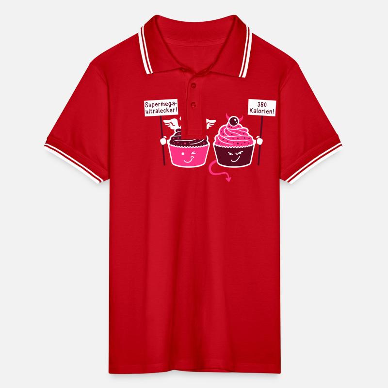 Cupcake - Muffin - Törtchen - Engel - Teufel - 3C Männer Tipped Poloshirt