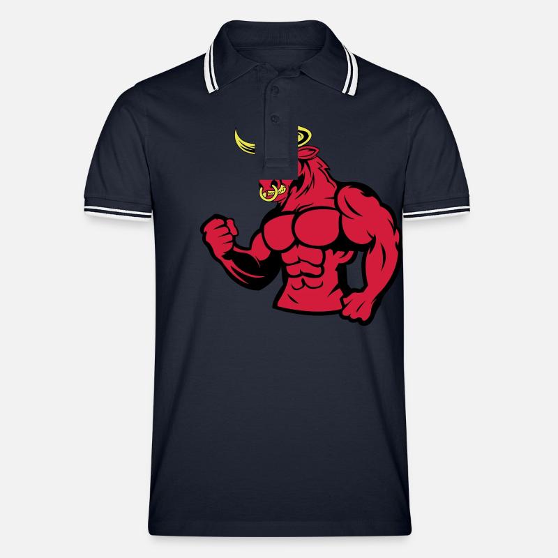 bull - Men's Tipped Polo Shirt - navy/white