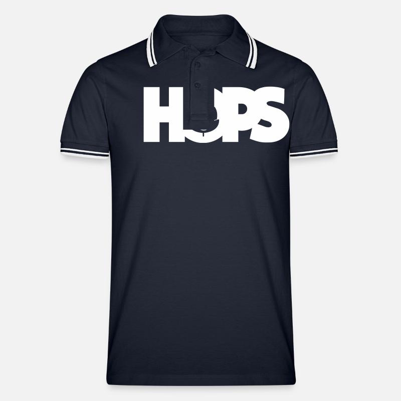hops - Männer Tipped Poloshirt - Navy/Weiß